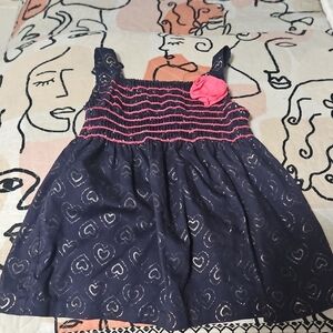 Navy Blue and Pink Kids Dress